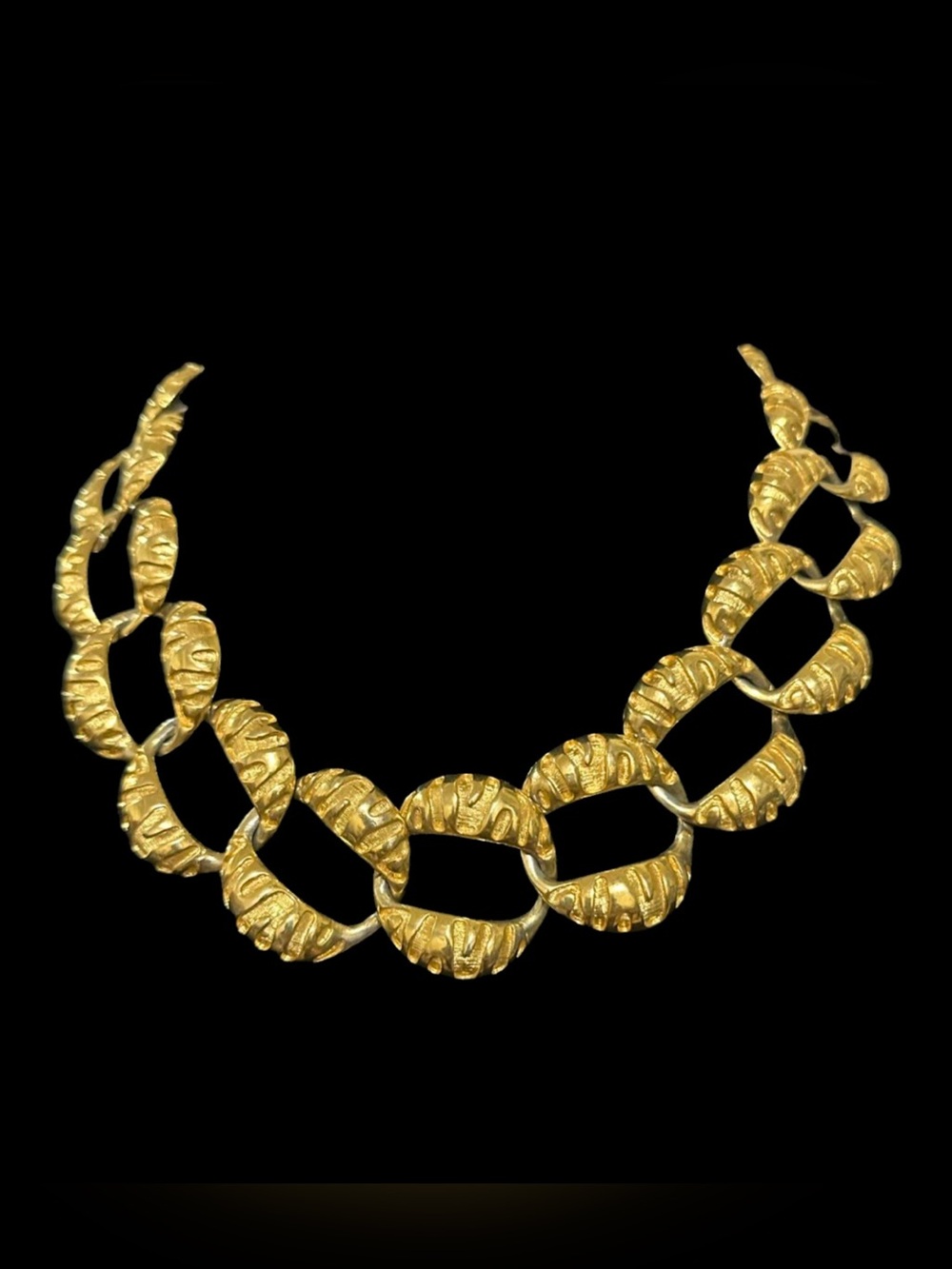 Anne Klein Gold-Tone Sculpted Link Necklace